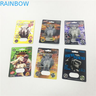 Pallottola d'imballaggio del contenitore di rinoceronte dell'oro della carta della bolla della carta opaca da disegno con la copertura di plastica