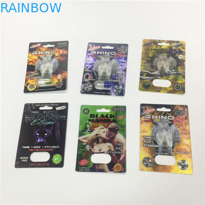 Pallottola d'imballaggio del contenitore di rinoceronte dell'oro della carta della bolla della carta opaca da disegno con la copertura di plastica