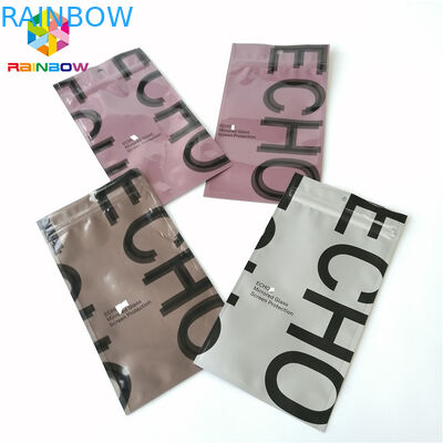 L'imballaggio a chiusura lampo del foglio di alluminio insacca il sacchetto vuoto di plastica sigillato del tè parteggiato tre