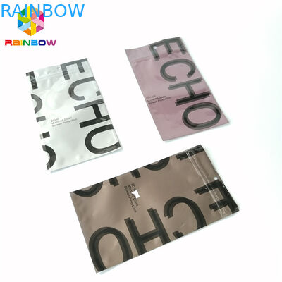 L'imballaggio a chiusura lampo del foglio di alluminio insacca il sacchetto vuoto di plastica sigillato del tè parteggiato tre