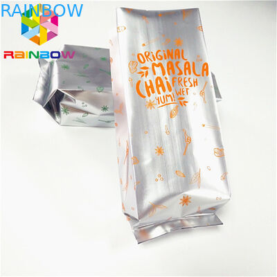 Sacchetti del laminato plastico che imballano la borsa laterale della valvola del tè alla rinfusa di vuoto della saldatura a caldo del rinforzo