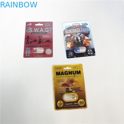 La carta su misura della bolla di logo che imballa le etichette private sceglie la pantera nera 7 di rinoceronte 3D 69 della stagnola