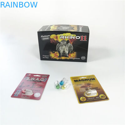 Blister d'imballaggio di inventario della carta del magnum 24k 3D di rinoceronte 11 di uso della carta medica della bolla