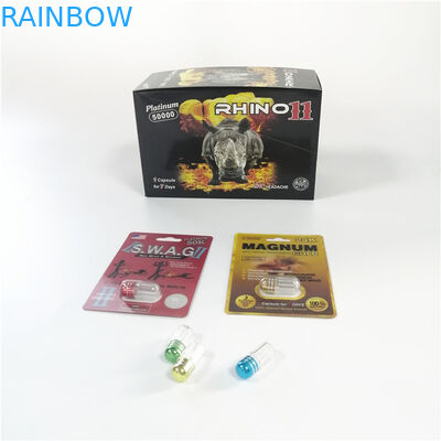 Rinoceronte d'imballaggio della pillola del sesso di effetto della scatola di carta 3D della pillola della bolla della pantera nera 69 9000