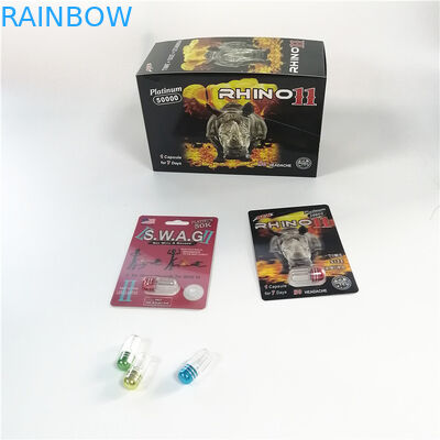 Pallottola d'imballaggio del contenitore di rinoceronte della carta su ordinazione della bolla per l'imballaggio maschio della capsula di potenziamento