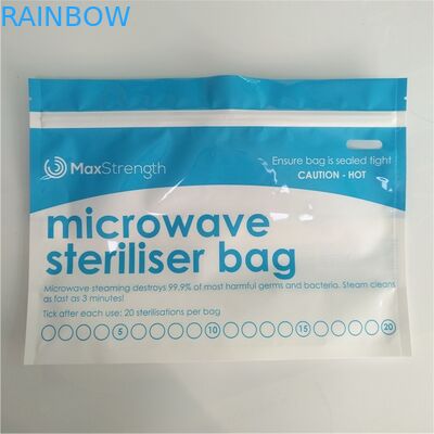 Il rinforzo del fondo dello sterilizzatore di microonda di stoccaggio dell'alimento insacca l'abitudine superiore risigillabile della chiusura lampo