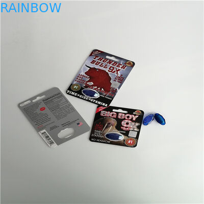 Le pillole maschii di potenziamento producono delle bolle sulla carta della pillola 3D del sesso di rinoceronte stampata abitudine 69 dell'imballaggio della carta