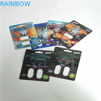 Le pillole maschii di potenziamento producono delle bolle sulla carta della pillola 3D del sesso di rinoceronte stampata abitudine 69 dell'imballaggio della carta