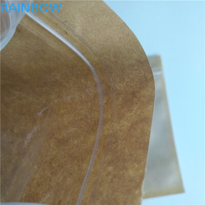 Bene durevole riciclabile dei sacchi di carta su ordinazione del cuscino della bustina del caffè del seme della ciliegia con la finestra