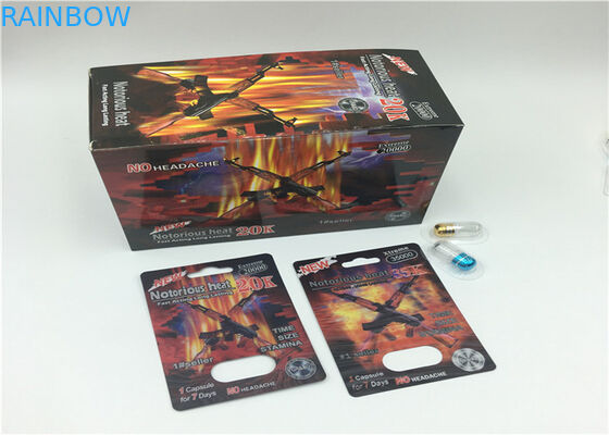 Colore su ordinazione d'imballaggio della pillola della capsula della carta della bolla 3d di rinoceronte 69 con la scatola di carta dell'esposizione