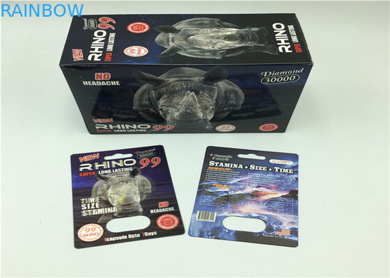 Carta della bolla della capsula della polvere di rinoceronte che imballa per la pillola sessuale di potenziamento della polvere maschio