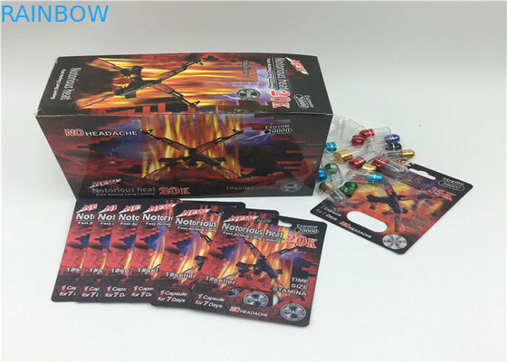 Carta d'imballaggio della bottiglia di potenziamento degli uomini di logo 3D del blister su ordinazione di effetto per medicina eccellente