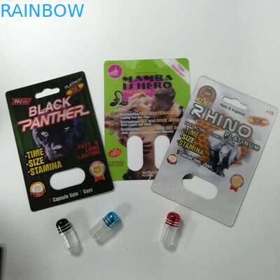 Rinoceronte d'imballaggio di potenziamento delle pillole della carta sessuale della bolla 69 riciclabili a prova d'umidità