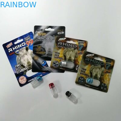 Carta della bolla della medicina di potere del sesso degli uomini di Powful che imballa il pacchetto sessuale delle pillole di rinoceronte 69 di potenziamento