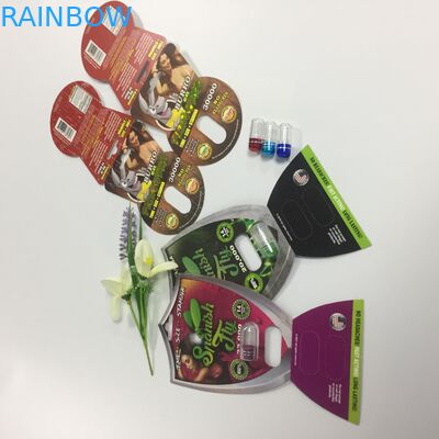 Marchi a caldo la carta della bolla delle pillole della capsula di rinoceronte 69 imballaggio di plastica delle pillole del sesso 3d su misura