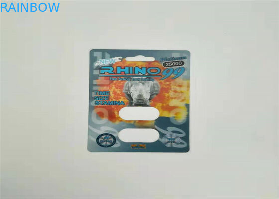 Pacchetto maschio d'imballaggio della pillola di potenziamento della carta della bolla di effetto del fuoco Rhino50K 3d per le pillole del sesso della capsula