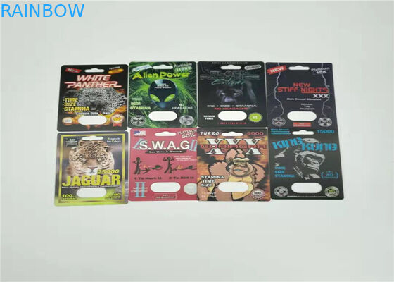 Carta maschio d'imballaggio dell'inserzione di effetto delle pillole 3d di potenziamento 50k di rinoceronte 99 della carta impermeabile della bolla