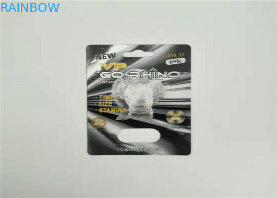 Le pillole di miglioramento della prestazione sessuale maschio producono delle bolle sulla carta d'imballaggio di effetto di rinoceronte 99 50k 150k 3d della carta