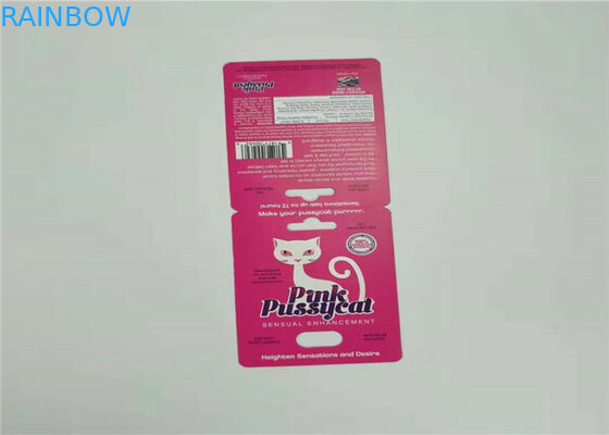 Una carta di carta della pillola stabilita del sesso che imballa colore rosso di abitudine della carta della bolla di rinoceronte V7 del nastro