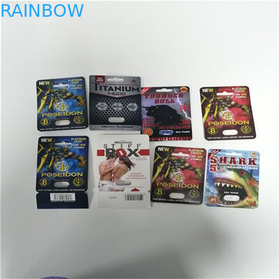 Stiff d'imballaggio della scatola di carte della bolla 3d della pantera bianca 7K per la pillola maschio di potenziamento