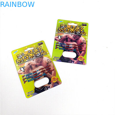 Bolla di plastica dello scorrevole bizzarro che imballa la copertura di plastica della carta nera di Mamsa 3d per le pillole del sesso