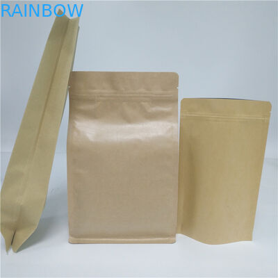 Sacchetto del fondo piatto di Doypack riciclato rinforzo della borsa di caffè della carta kraft del lato del di alluminio