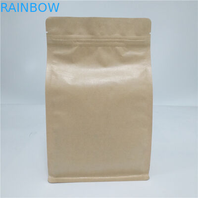 Sacchetto del fondo piatto di Doypack riciclato rinforzo della borsa di caffè della carta kraft del lato del di alluminio