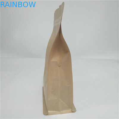 Sacchetto del fondo piatto di Doypack riciclato rinforzo della borsa di caffè della carta kraft del lato del di alluminio