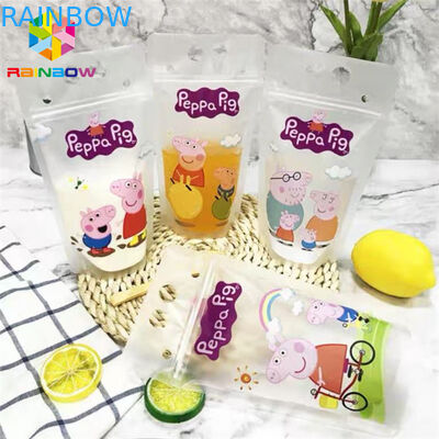 Sacchetto materiale dell'alimento del succo della bevanda dell'ANIMALE DOMESTICO che imballa stampa della borsa CMYK di Doypack con le maniglie