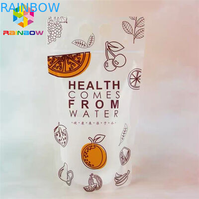 Sacchetto materiale dell'alimento del succo della bevanda dell'ANIMALE DOMESTICO che imballa stampa della borsa CMYK di Doypack con le maniglie