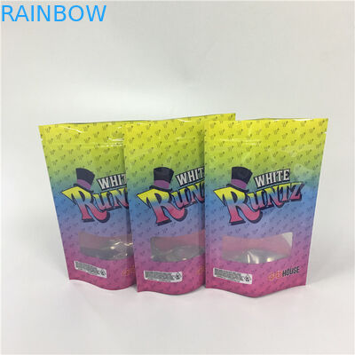 La chiusura lampo stampata abitudine di colore di CYMK insacca la perforazione di Runtz dell'erbaccia per i pacchetti di Runtz Mylar