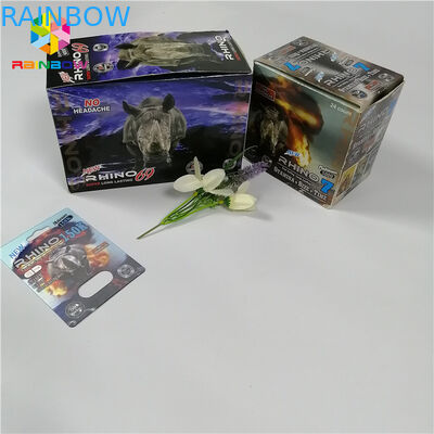 Le pillole maschii del sesso di potenziamento producono delle bolle sulla scatola di carta di plastica d'imballaggio 3d della capsula di rinoceronte 69 della carta