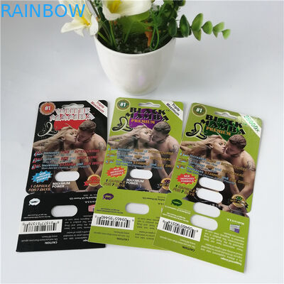 La pillola sessuale d'imballaggio su misura di potenziamento della prestazione dell'uomo del blister 3D produce delle bolle su