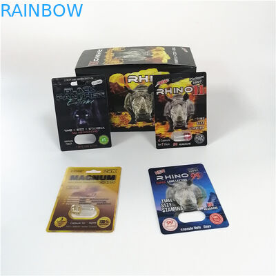 Serie d'imballaggio di rinoceronte di potenziamento delle pillole della carta sessuale della bolla per il pacchetto della capsula del sesso della polvere