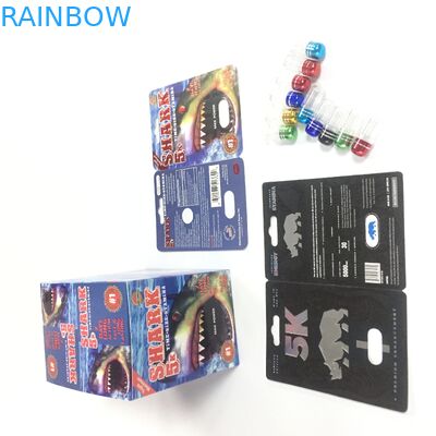 Bottiglia di plastica della copertura di potenziamento delle pillole della bolla della carta dell'imballaggio dello scorrevole maschio di rinoceronte 69