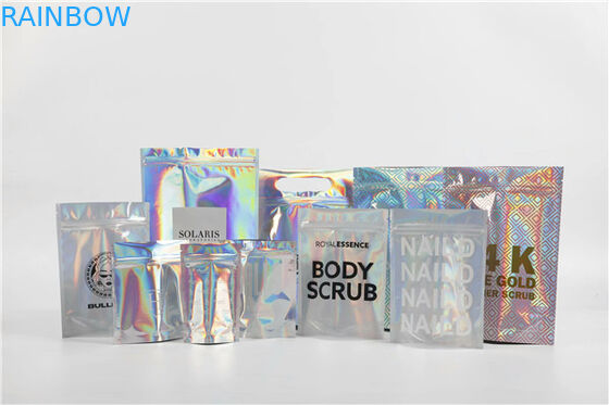 Olografico stia sulla chiusura lampo di Mylar del foglio di alluminio dei sacchetti della stagnola per i regali/cosmetici