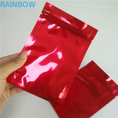 La prova materiale Mylar rosso lucido dell'odore del sacchetto della serratura dello zip del commestibile insacca per le pillole/erbaccia