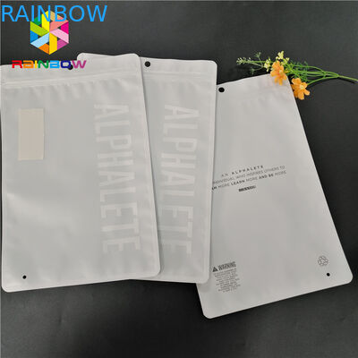 L'odore Mylar laminato prova a chiusura lampo sta sul chiaro logo su ordinazione di stampa dei sacchetti