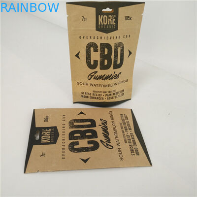Serratura riutilizzabile dello zip dell'erbaccia dell'olio di Mylar CBD della borsa svizzera di imballaggio di plastica per la bustina di Edibles Cbd