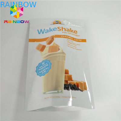 I sacchetti di plastica che imballano, del commestibile di alluminio stanno su insacca il bene durevole a chiusura lampo