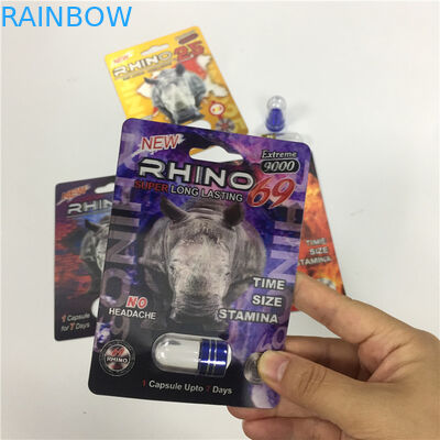 Stampa su misura carte sessuali del pacchetto della pillola di prestazione del contenitore della capsula della bolla