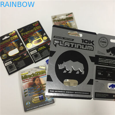 Stampa su misura carte sessuali del pacchetto della pillola di prestazione del contenitore della capsula della bolla