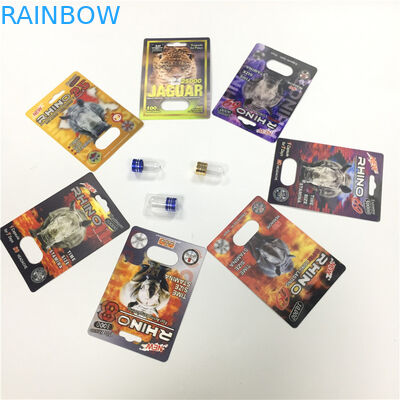 Il RINOCERONTE 8/11/25 di pillola maschio 3d della prestazione di potenziamento dell'imballaggio della carta della bolla dell'esposizione svuota il contenitore