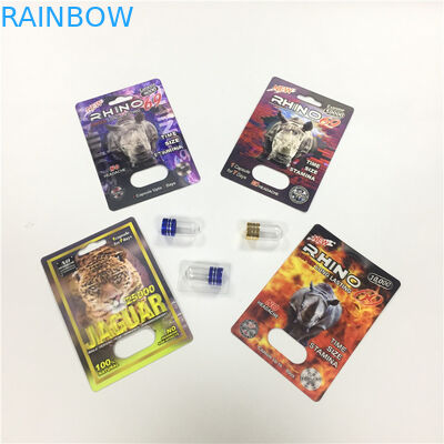 Il RINOCERONTE 8/11/25 di pillola maschio 3d della prestazione di potenziamento dell'imballaggio della carta della bolla dell'esposizione svuota il contenitore