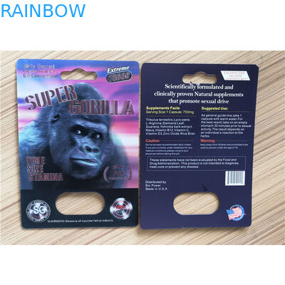 Pacchetto maschio d'imballaggio riciclabile della pillola di potenziamento di rinoceronte 25k della pantera della carta di carta