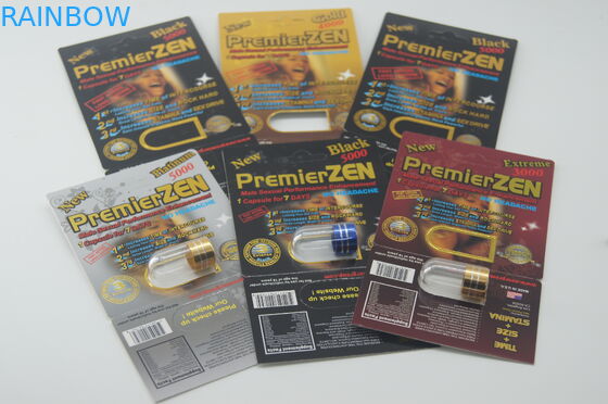 Rinoceronte d'imballaggio 7 della bolla di plastica impermeabile pillola sessuale di potenziamento di 5000 maschi