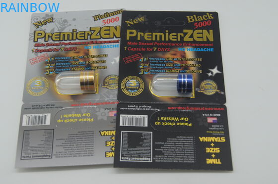 Rinoceronte d'imballaggio 7 della bolla di plastica impermeabile pillola sessuale di potenziamento di 5000 maschi