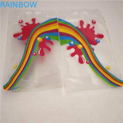 Le borse del rinforzo del fondo del latte del succo puro, durevoli stanno sui sacchetti della stagnola con la maniglia