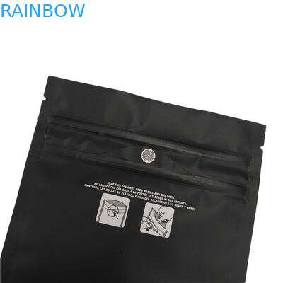 Borsa indica sativa dell'erbaccia THC Mylar del bambino dei sacchetti dell'odore dei carretti a chiusura lampo resistenti neri opachi della prova