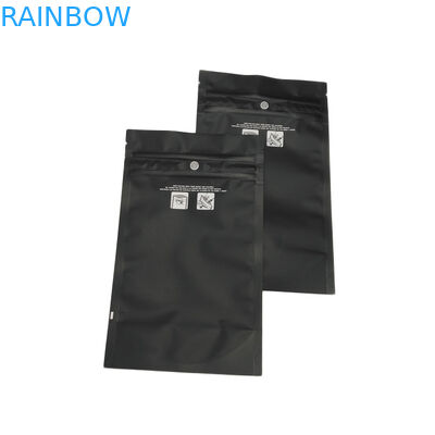 Borsa indica sativa dell'erbaccia THC Mylar del bambino dei sacchetti dell'odore dei carretti a chiusura lampo resistenti neri opachi della prova